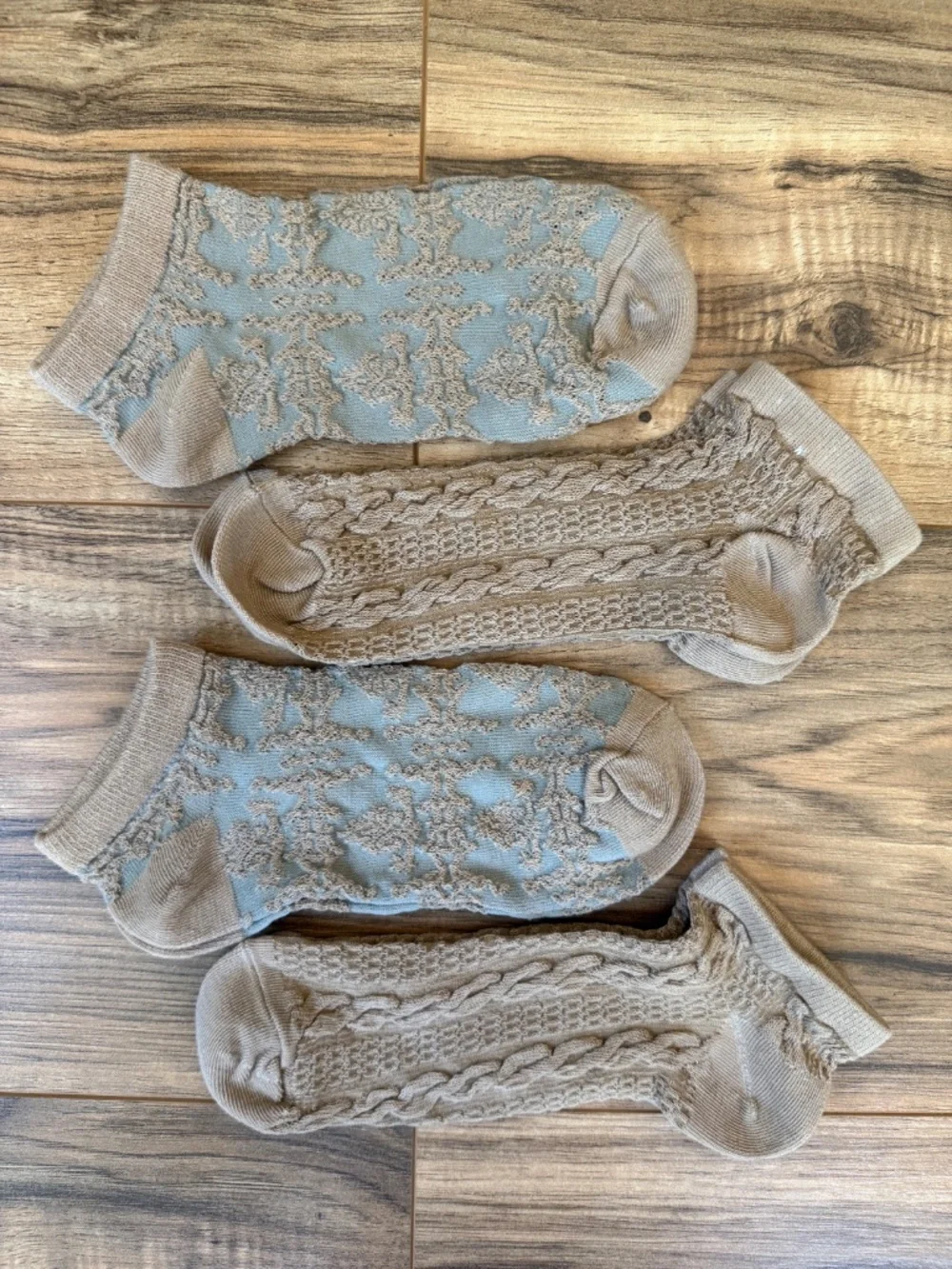 Women's Cable Knit Boho Socks - 4 Pair